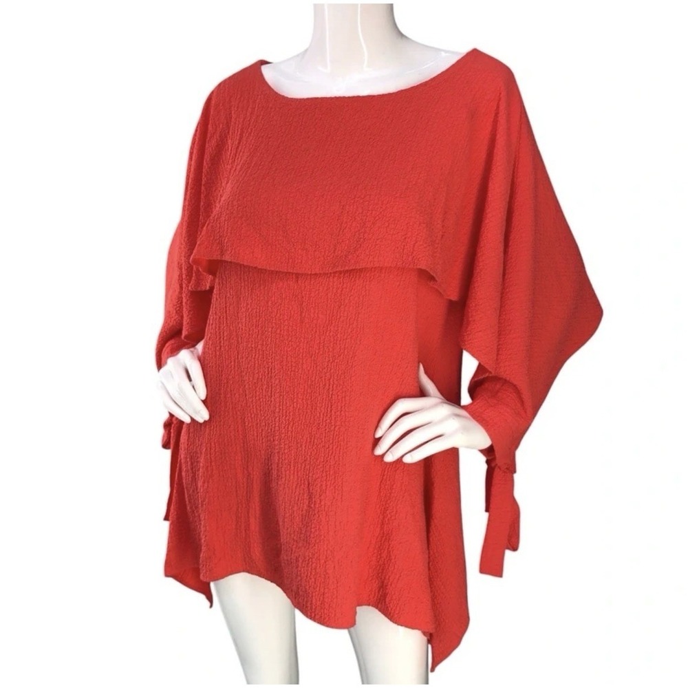 IC Collection Connie K Women's Size XL Top Layered Tunic Indiana Tie Sleeves